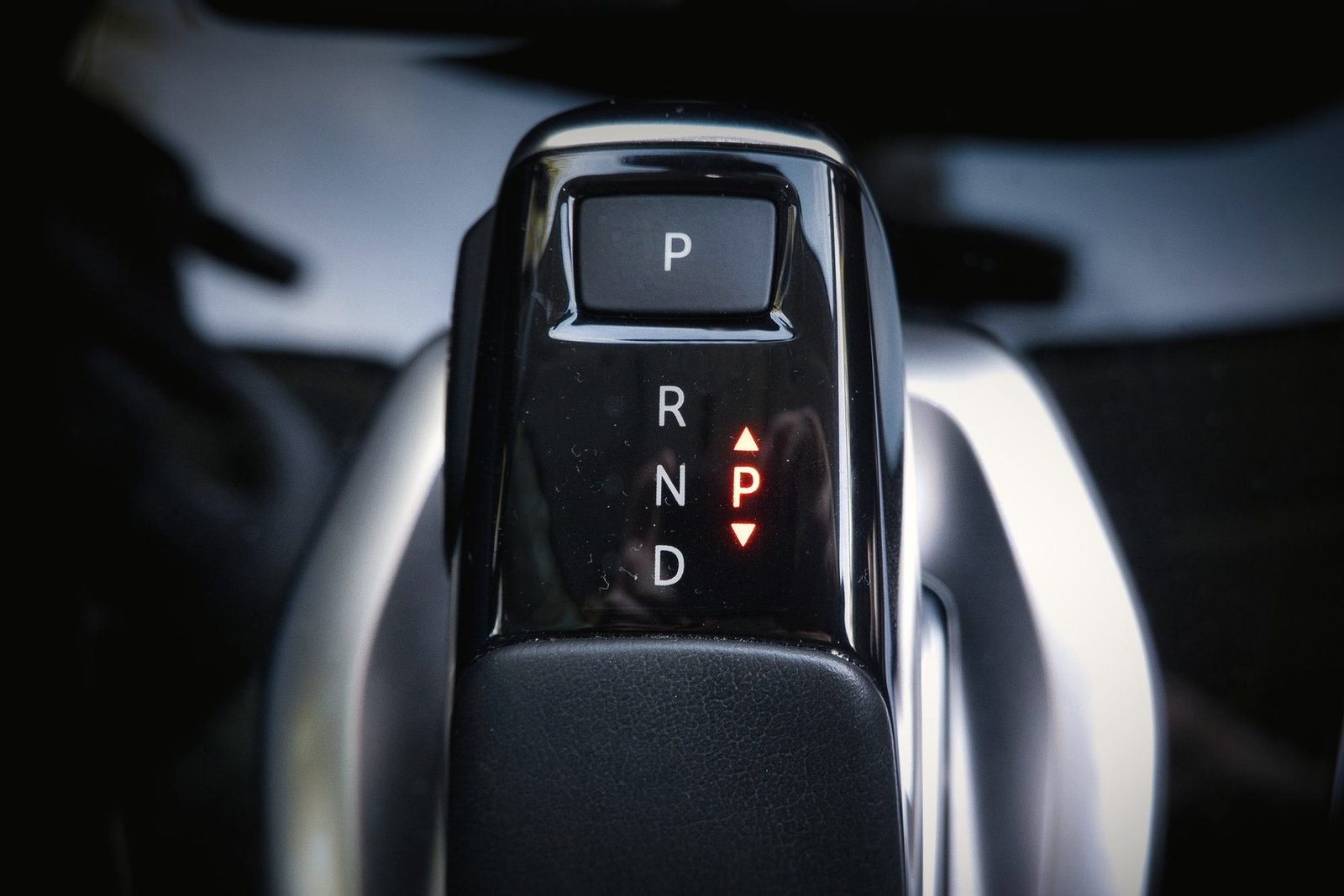 An automatic gear selector showing P, R, N and D